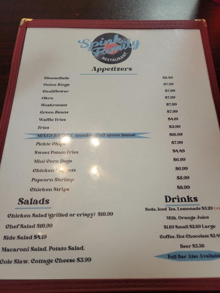 Spink Family Restaurant Menu image 3